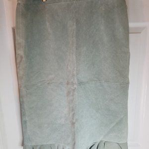 Terry Lewis Classic Luxuries Leather Skirt in Sage